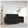 vidaXL Canapé à 2 places Noir 120 cm Similicuir