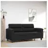 vidaXL Canapé à 2 places Noir 140 cm Similicuir
