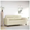 vidaXL Canapé à 2 places Crème 140 cm Similicuir
