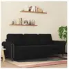 vidaXL Canapé à 3 places Noir 180 cm Velours