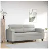 vidaXL Canapé à 2 places Gris clair 140 cm Tissu microfibre