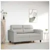 vidaXL Canapé à 2 places Gris clair 120 cm Tissu microfibre