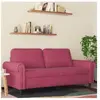 vidaXL Canapé à 2 places Rouge bordeaux 140 cm Velours