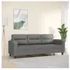 vidaXL Canapé à 3 places Gris foncé 180 cm Tissu microfibre