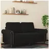 vidaXL Canapé à 2 places Noir 120 cm Velours