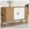vidaXL Buffet OLDEN blanc et marron 114x43x73,5 cm bois massif de pin