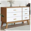 vidaXL Armoire à tiroirs OLDEN blanc et marron bois de pin solide