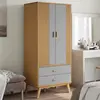 vidaXL Garde-robe OLDEN gris et marron 76,5x53x172 cm bois massif pin