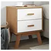 vidaXL Table de chevet OLDEN blanc et marron bois de pin solide
