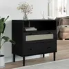 vidaXL Buffet SENJA aspect rotin noir 80x40x80 cm bois massif de pin