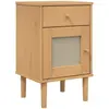 vidaXL Table de chevet SENJA aspect de rotin marron bois de pin massif