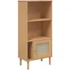 vidaXL Bibliothèque SENJA aspect de rotin marron bois massif de pin