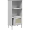 vidaXL Bibliothèque SENJA aspect de rotin blanc bois massif de pin