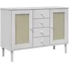vidaXL Buffet SENJA aspect rotin blanc 112x40x80cm bois massif de pin