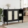 vidaXL Buffet SENJA aspect rotin noir 112x40x80cm bois massif de pin