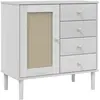 vidaXL Buffet SENJA aspect rotin blanc 80x40x80 cm bois massif de pin
