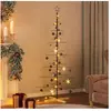 vidaXL vidaXL Arbre de Noël en métal avec base en bois noir 180 cm