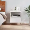 vidaXL Table de chevet Blanc 40x35x50 cm Bois d’ingénierie