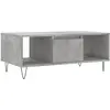 vidaXL Table basse Gris béton 90x50x36,5 cm Bois d'ingénierie