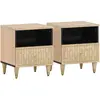 vidaXL Tables de chevet 2 pcs 40x33x46 cm Bois de manguier solide