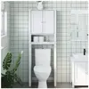 vidaXL Rangement au-dessus de la cuvette BERG blanc bois massif