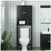 vidaXL Rangement au-dessus de la cuvette BERG noir bois massif
