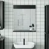 vidaXL Miroir de salle de bain avec étagère BERG noir bois massif
