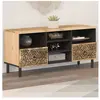 vidaXL Meuble TV 100x33x46 cm bois massif de manguier