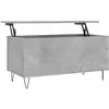 vidaXL Table basse Gris béton 90x44,5x45 cm Bois d'ingénierie