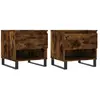 vidaXL Tables basses 2 pcs chêne fumé 50x46x50 cm bois d'ingénierie
