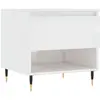 vidaXL Tables basses 2 pcs blanc brillant 50x46x50cm bois d'ingénierie