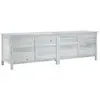 vidaXL Boîte de rangement de jardin blanc bois massif de sapin