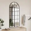 vidaXL Miroir mural noir 60x130 cm arche fer