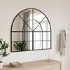 vidaXL Miroir mural noir 100x90 cm arche fer