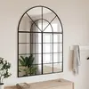 vidaXL Miroir mural noir 100x130 cm arche fer