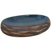 vidaXL Vasque à poser marron et bleu ovale 59x40x15 cm céramique