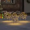vidaXL Décoration lumineuse étoile de Noël piquets 3 pcs 50 LED 29 cm