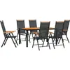 vidaXL Ensemble à manger de jardin 7 pcs noir et marron aluminium