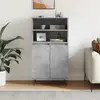 vidaXL Buffet haut Gris béton 60x36x110 cm Bois d'ingénierie