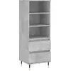 vidaXL Buffet haut Gris béton 40x36x110 cm Bois d'ingénierie