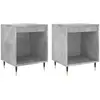 vidaXL Tables de chevet 2 pcs gris béton 40x35x50 cm bois d’ingénierie