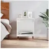 vidaXL Table de chevet Blanc brillant 40x35x50 cm Bois d’ingénierie