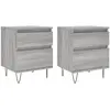 vidaXL Tables de chevet 2 pcs sonoma gris 40x35x50 cm bois ingénierie