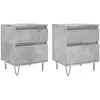 vidaXL Tables de chevet 2 pcs gris béton 40x35x50 cm bois d’ingénierie
