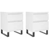 vidaXL Tables de chevet 2 pcs blanc 40x35x50 cm bois d’ingénierie