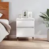vidaXL Table de chevet Blanc 40x35x50 cm Bois d’ingénierie