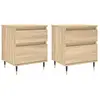 vidaXL Tables de chevet 2 pcs chêne sonoma 40x35x50 cm bois ingénierie