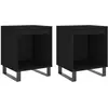 vidaXL Tables de chevet 2 pcs noir 40x35x50 cm bois d’ingénierie