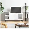 vidaXL Meuble TV Blanc brillant 100x35x55 cm Bois d'ingénierie