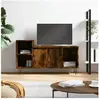 vidaXL Meuble TV Chêne fumé 100x35x55 cm Bois d'ingénierie